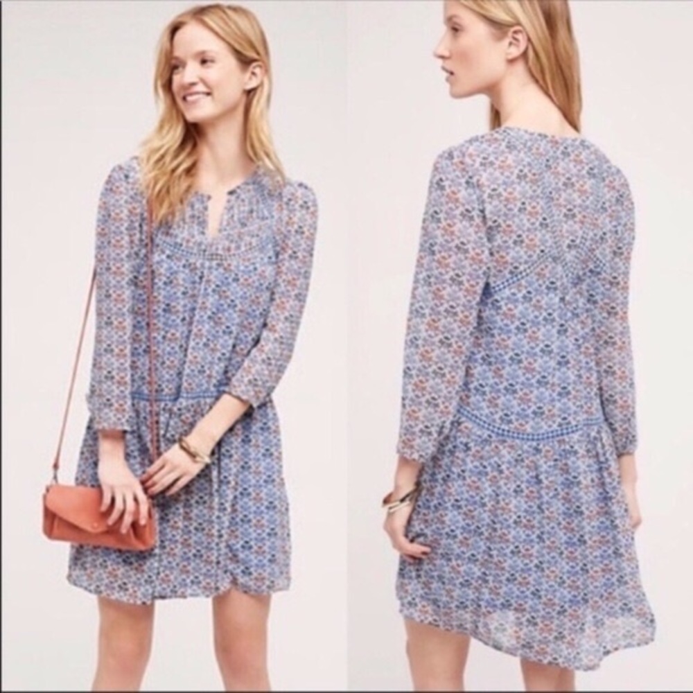 Anthro Holding Horses Betony Floral Print Dress